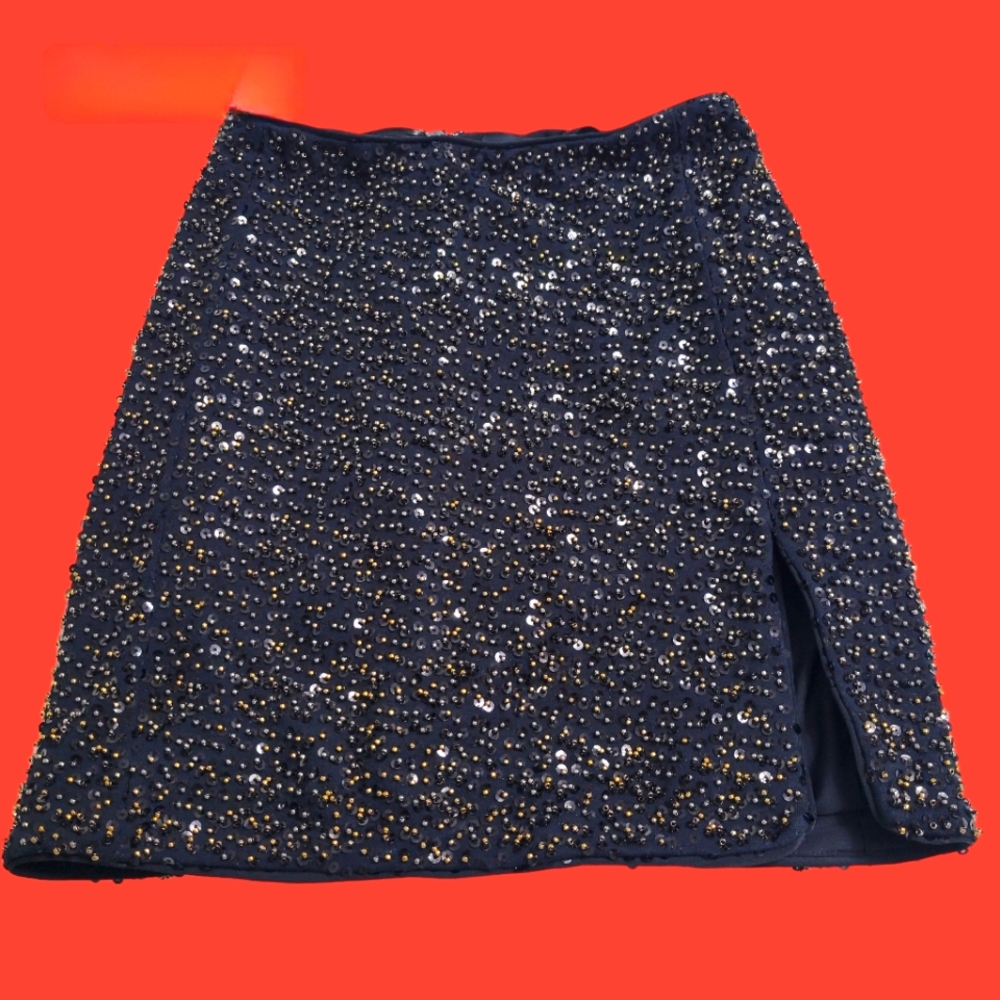 Michael Castillo X Revolve Gold Bead Mini Skirt Size Small